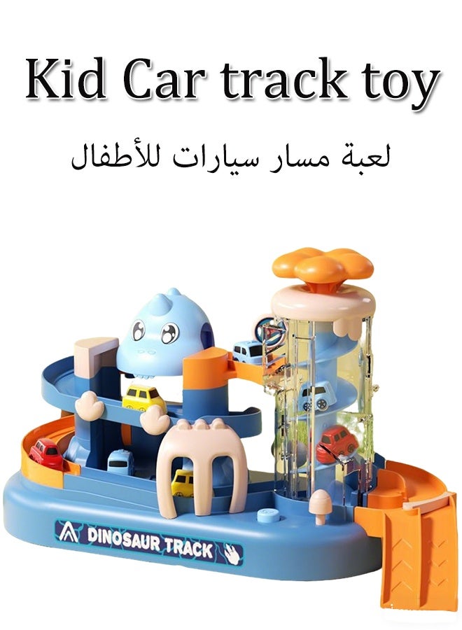 Kid Car track toy, Children Sliding Motor Racing Track Toy Car Game Ramp Racers With 6 Cars,  Gliding Car Track Fall-Proof And Crashworthiness Plastic Material,  Fun Creative Car Ramp Track Toys, Kids Ages 3+Toddlers Building Track Car Playset Parking Lot Toys Birthday Gifts Party Games - Image 1